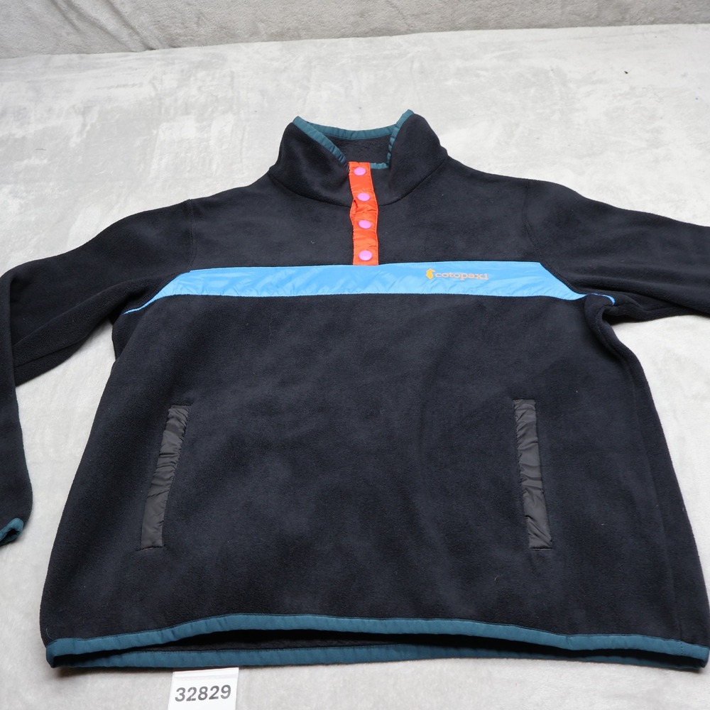 Cotopaxi Sweatshirt Mens Large Black Teca Fleece Pullover Snap Outdoor Camping